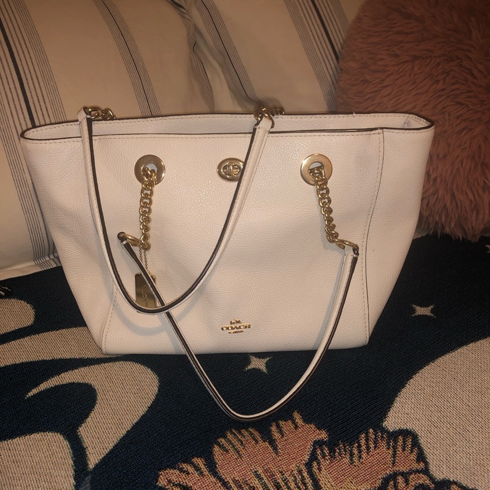 Coach White Leather Purse